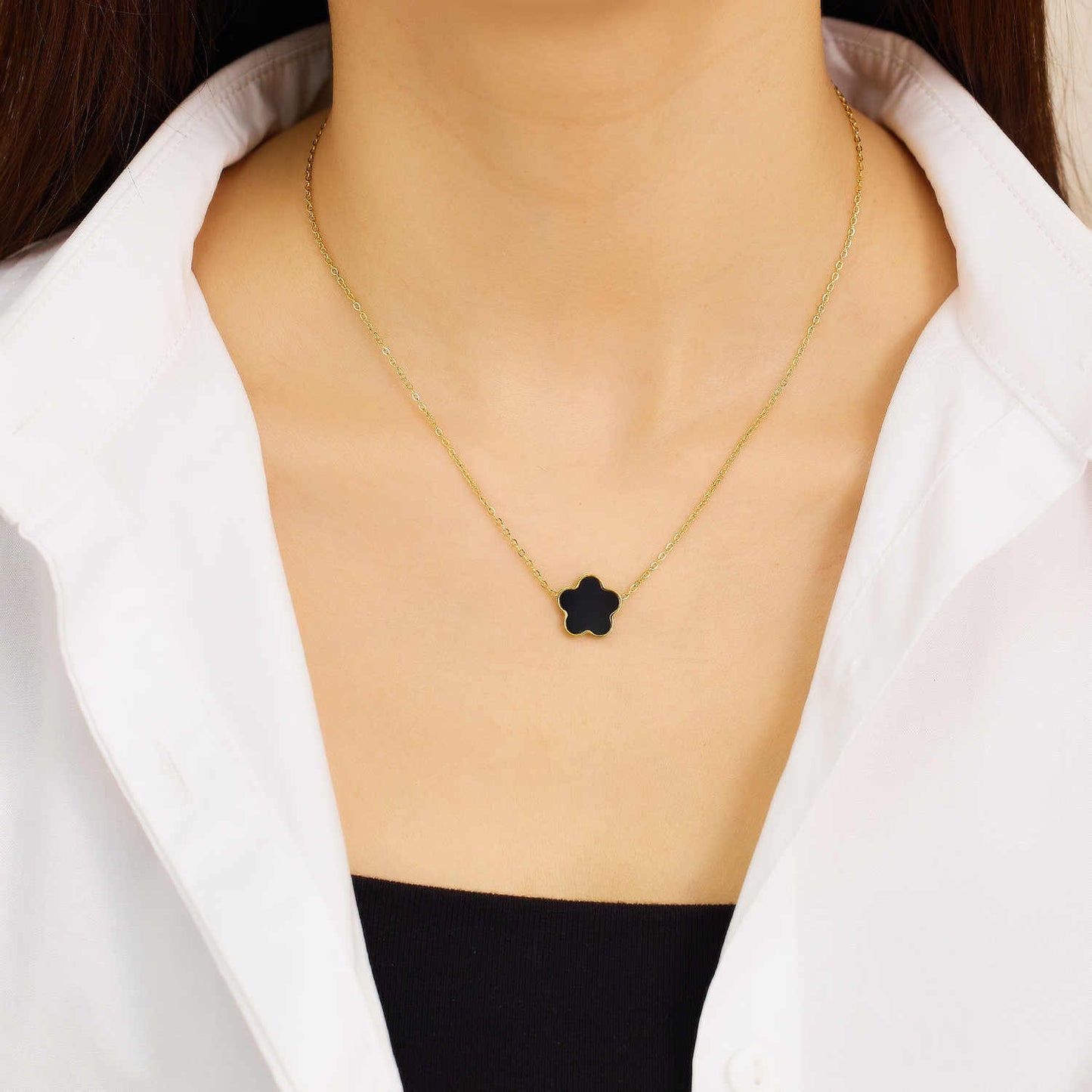 Stainless steel 18K gold plated love necklace