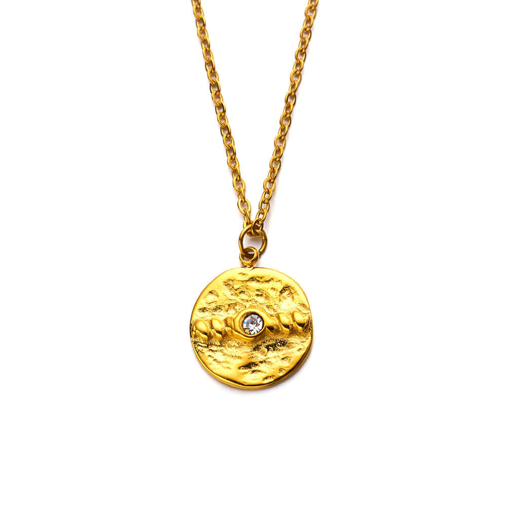 Collier tournesol en acier inoxydable plaqué or 18 carats