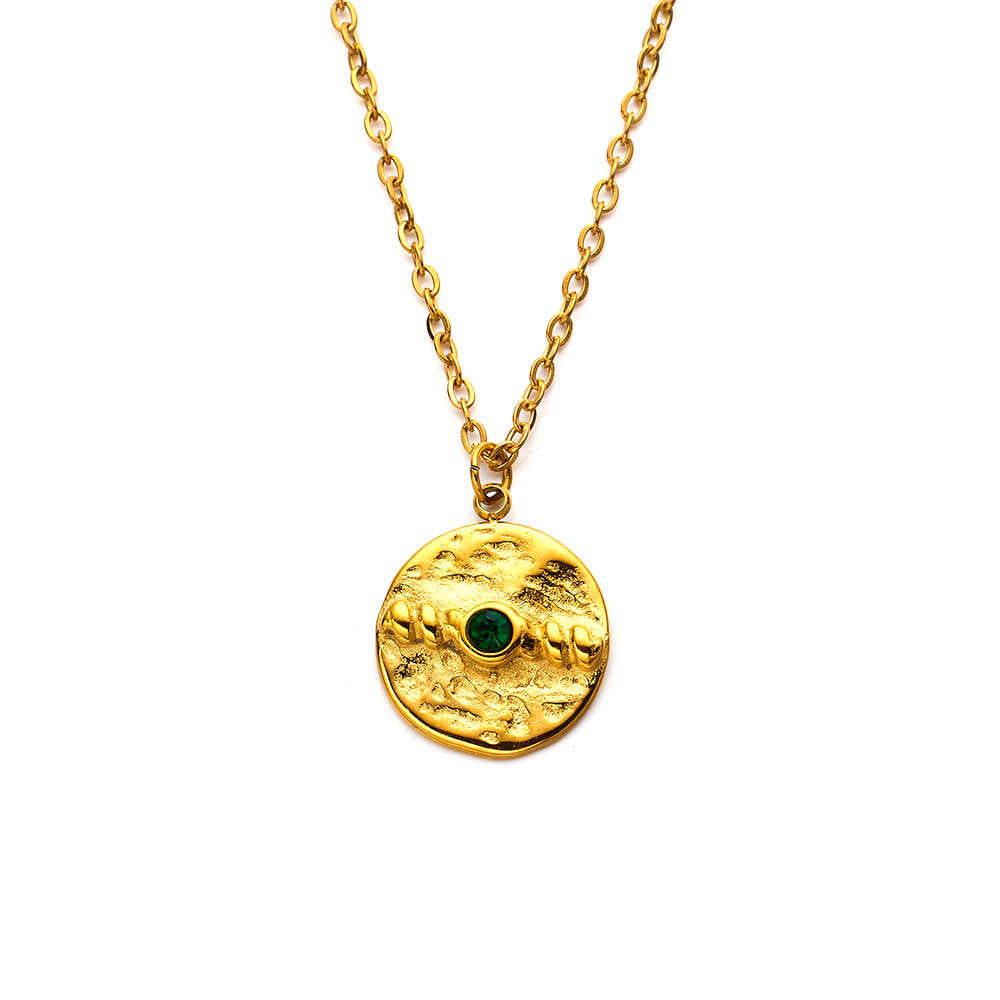 Collier tournesol en acier inoxydable plaqué or 18 carats