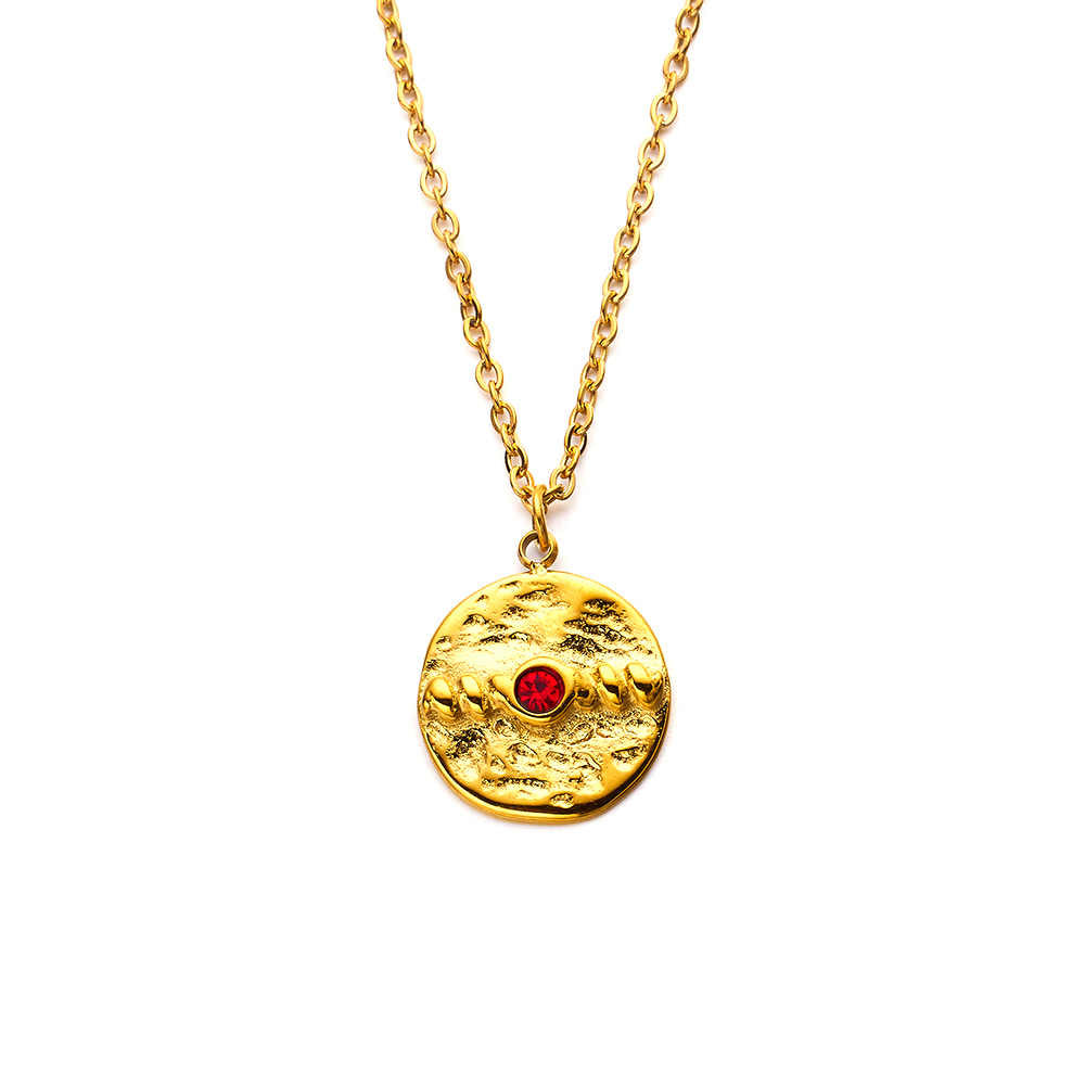 Collier tournesol en acier inoxydable plaqué or 18 carats