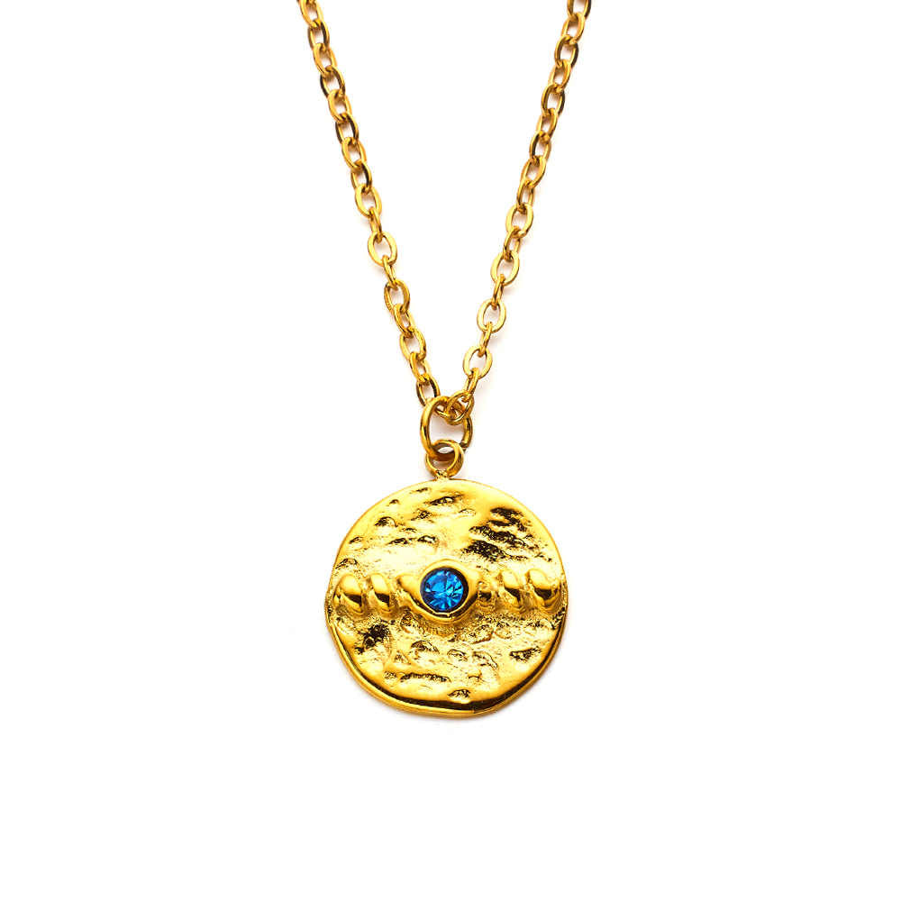 Collier tournesol en acier inoxydable plaqué or 18 carats