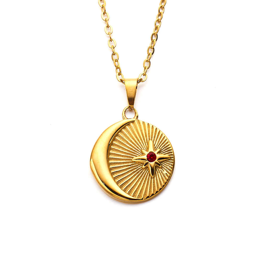 Collier lune 🌙étoile⭐ en acier inoxydable plaqué or 18 carats