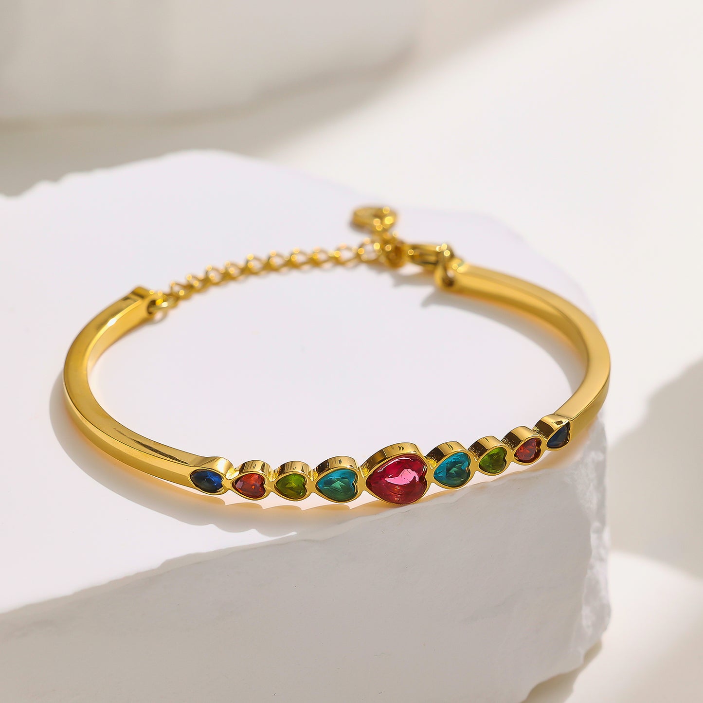 Edelstahlplattiertes 18 Karat Goldfarbenes Liebesarmband