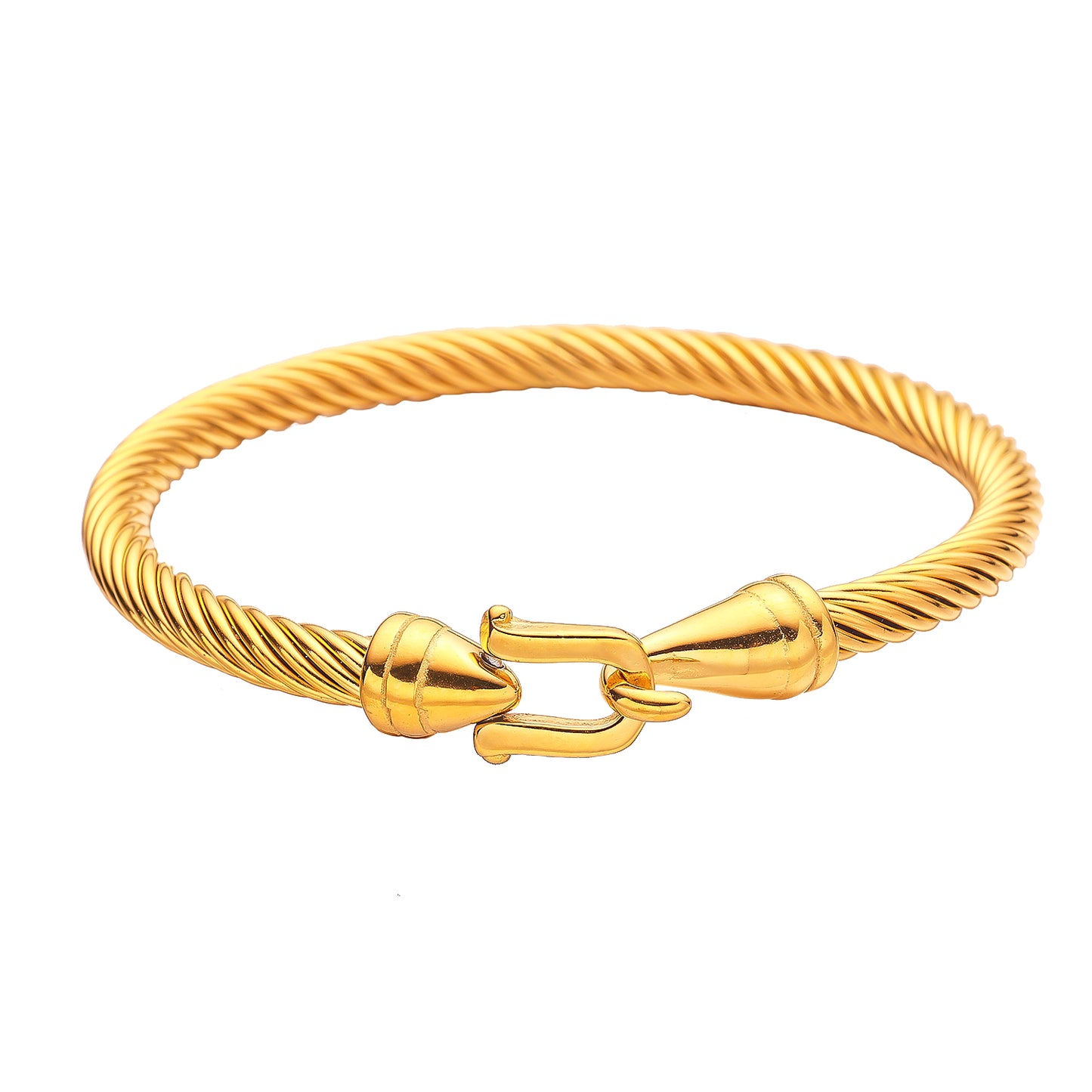 Edelstahlarmband mit 18 Karat Goldbeschichtung und Kordel