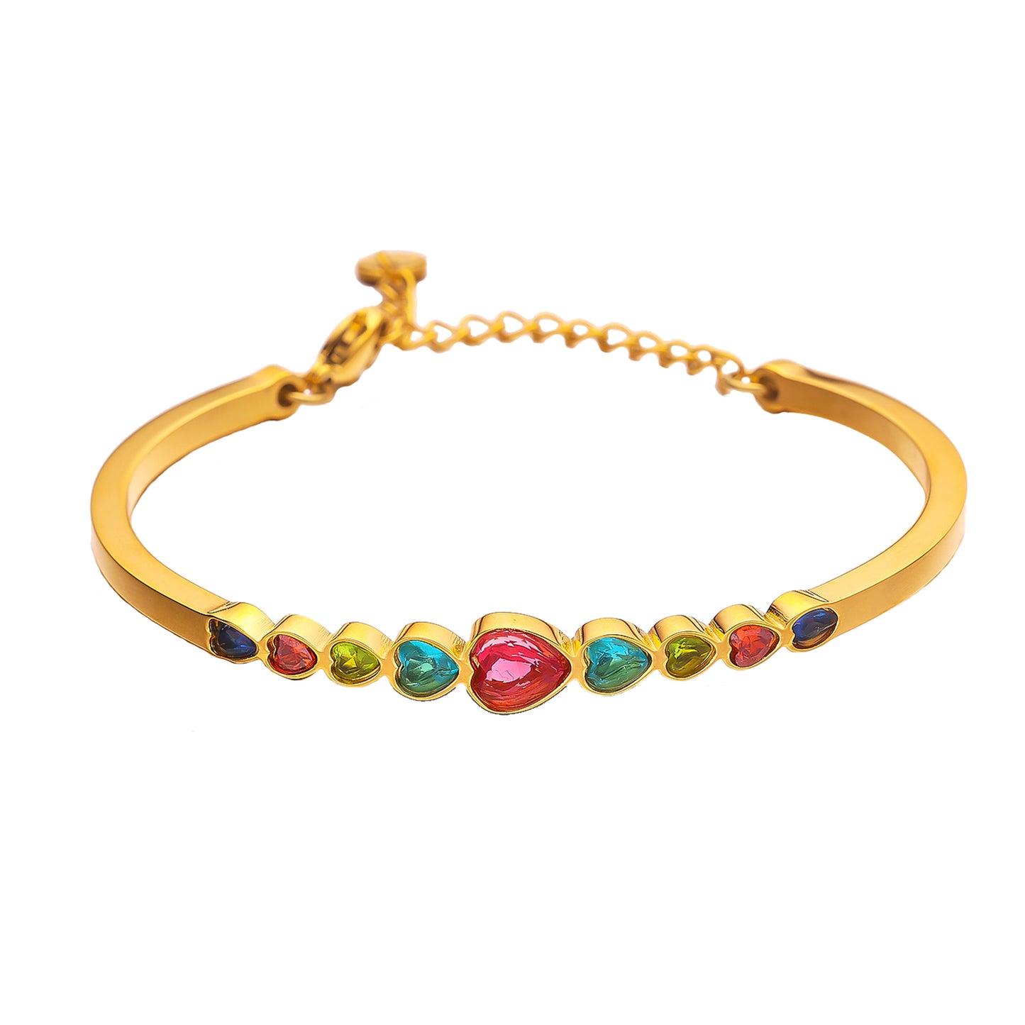 Edelstahlplattiertes 18 Karat Goldfarbenes Liebesarmband