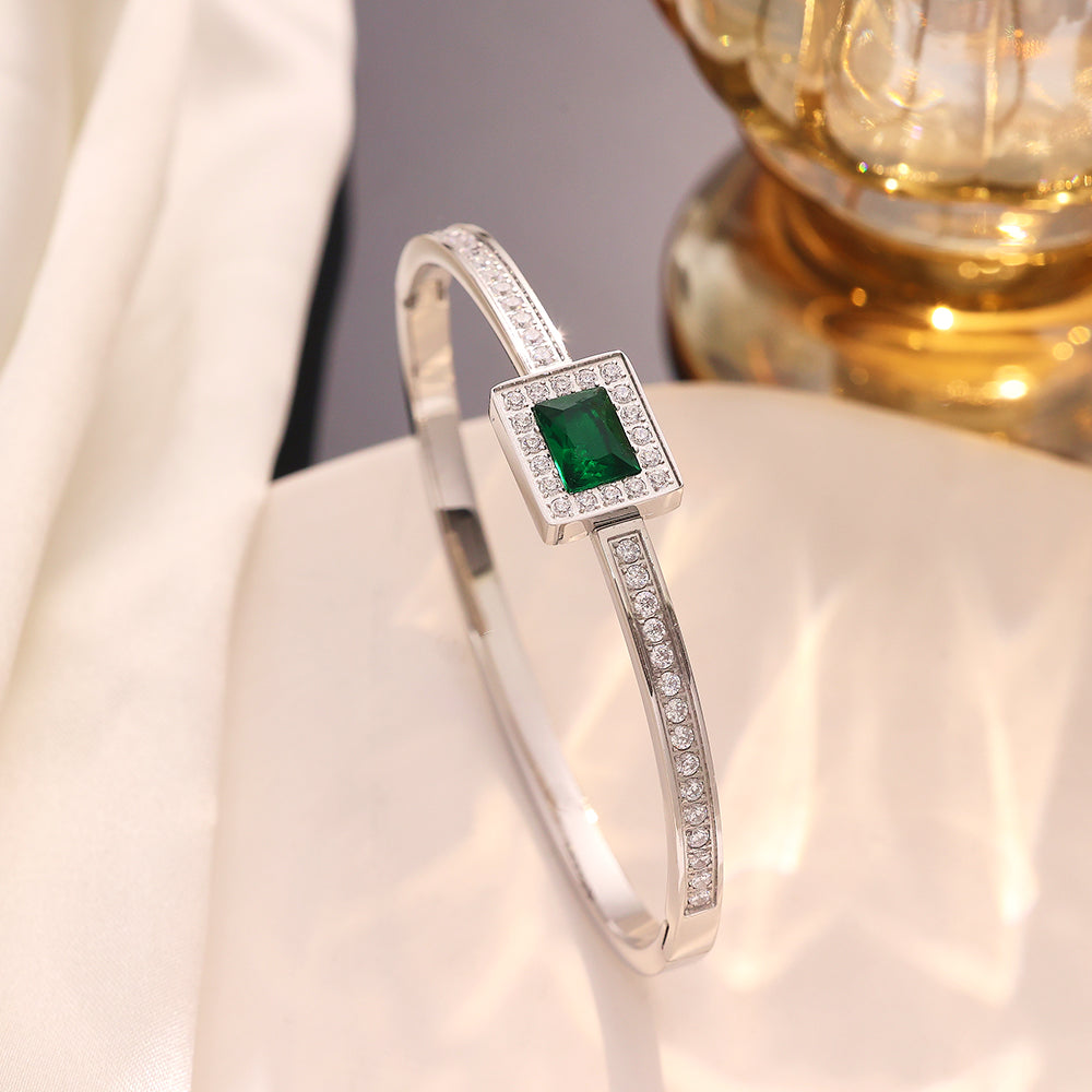 Edelstahl plattiertes 18K Gold Diamantarmband