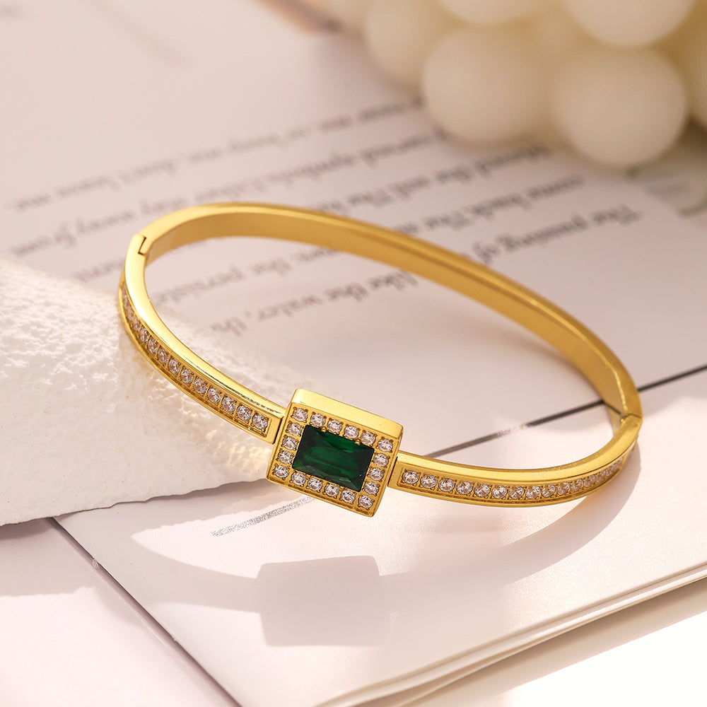 Edelstahl plattiertes 18K Gold Diamantarmband