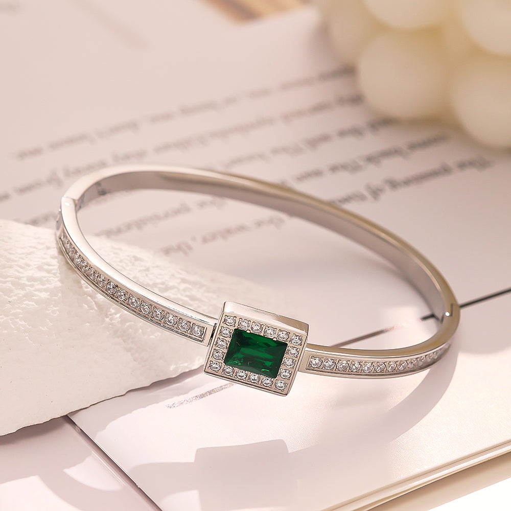 Edelstahl plattiertes 18K Gold Diamantarmband