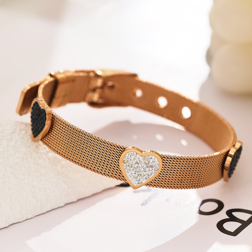 Bracelet tout-en-un avec bracelet de montre plaqué or 18 carats