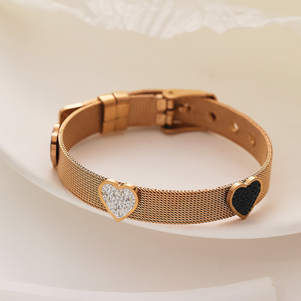 Bracelet tout-en-un avec bracelet de montre plaqué or 18 carats