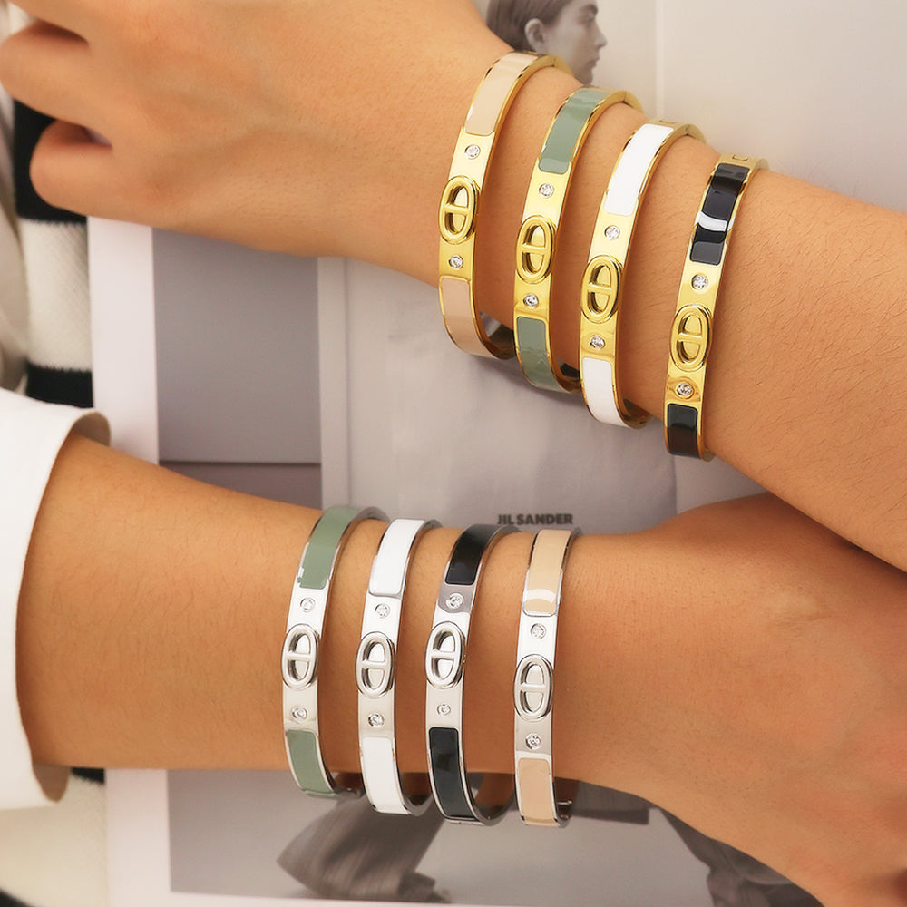 Armband aus Edelstahl mit Schweinenase und 18 Karat Goldplattierung