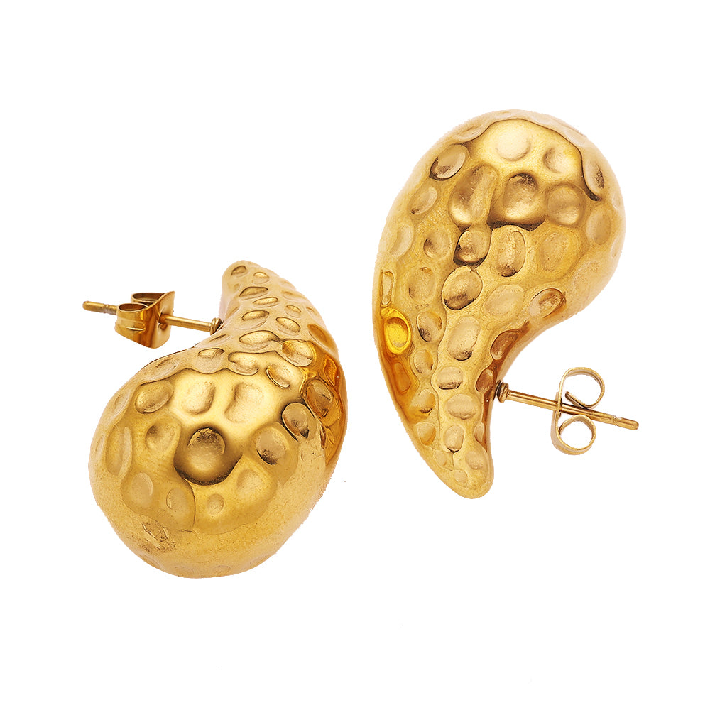 Stainless steel 18-karat gold dip drop earrings