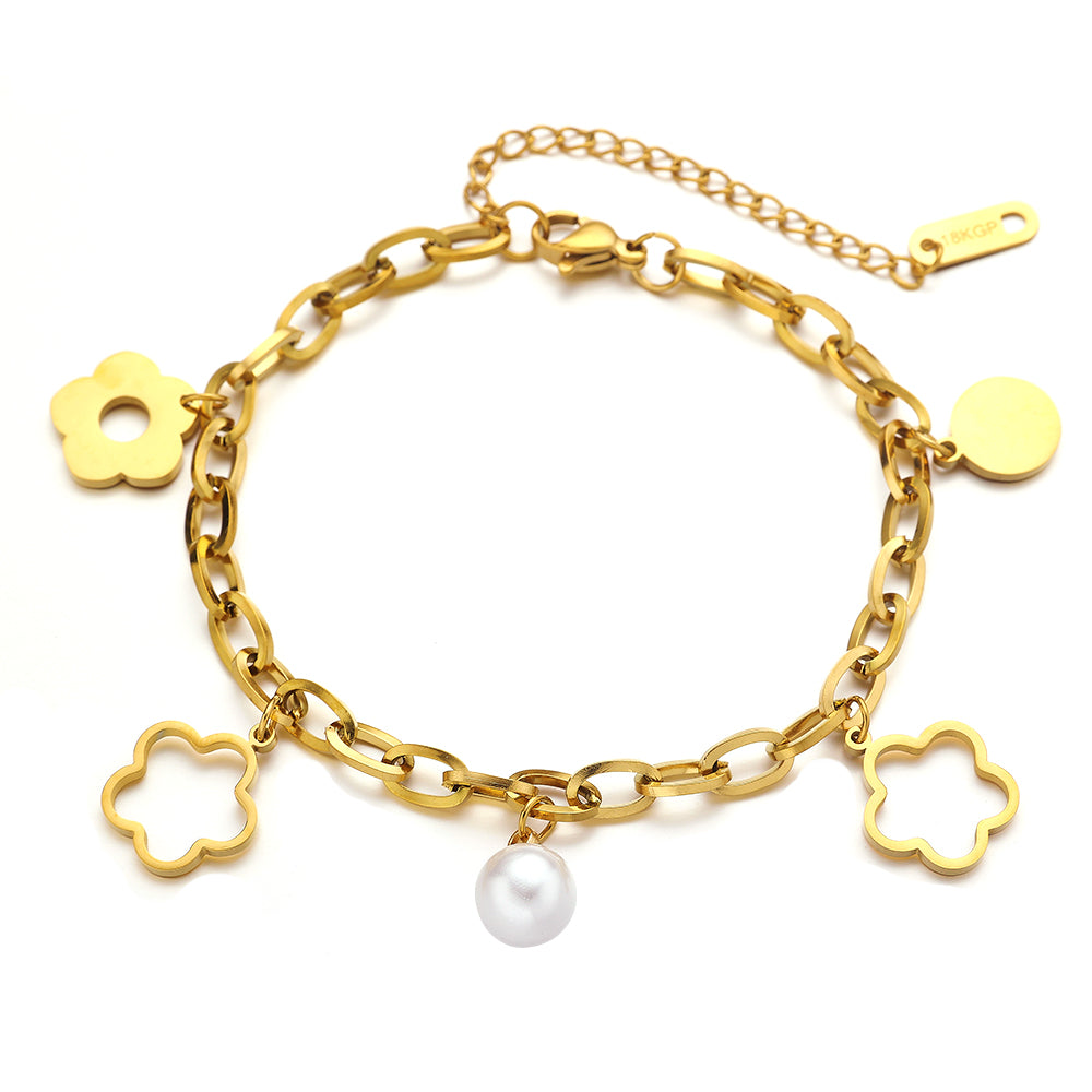Beaded Flower Charm Bracelet – Everyday Wear Jewelry, Fade Resistant & Elegant