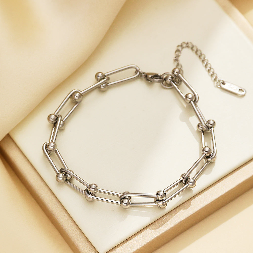 316 Stainless Steel Minimalist Chain Bracelet | Unique Design Statement Jewelry for Women & Men