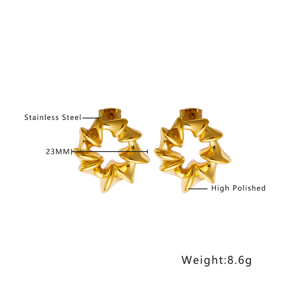 Stainless steel plated 18-karat gold earrings