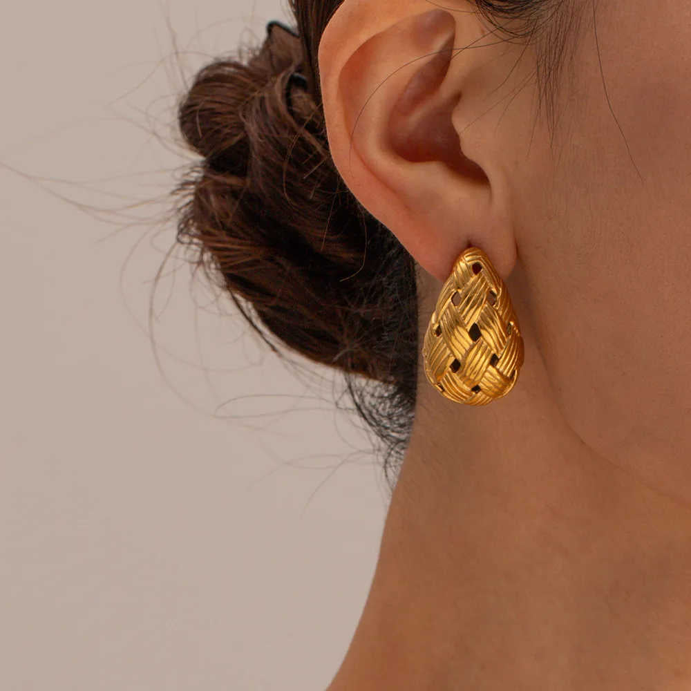 Water Drop 18k Gold Plated Fashion Jewelry Earrings