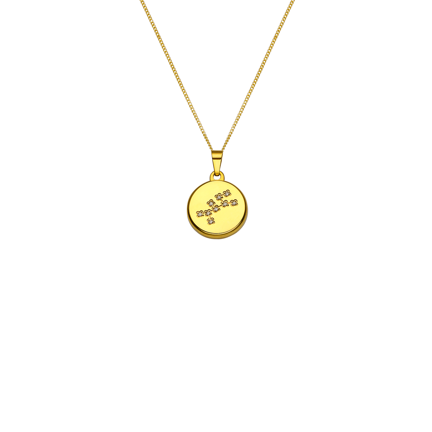 Collier 12 constellations en Acier Inoxydable Plaqué Or 18 Carats