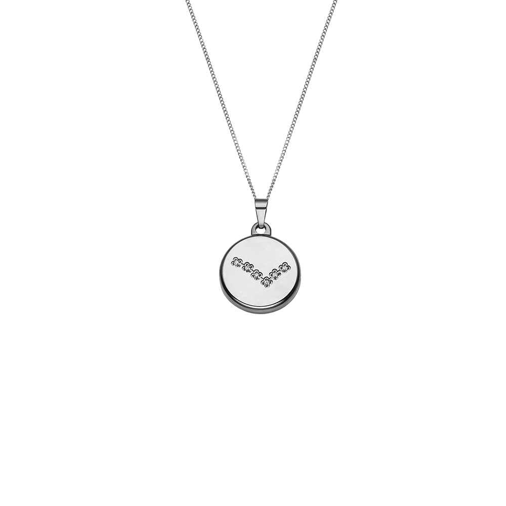 Collier 12 constellations en Acier Inoxydable Plaqué Or 18 Carats