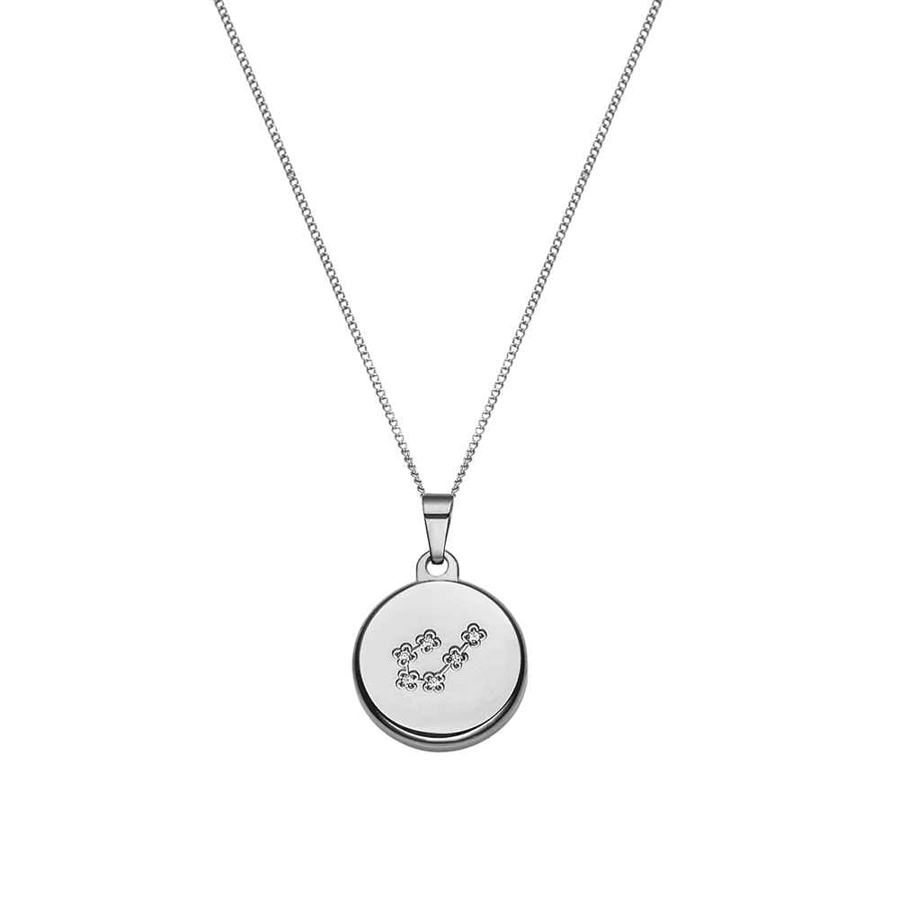Collier 12 constellations en Acier Inoxydable Plaqué Or 18 Carats