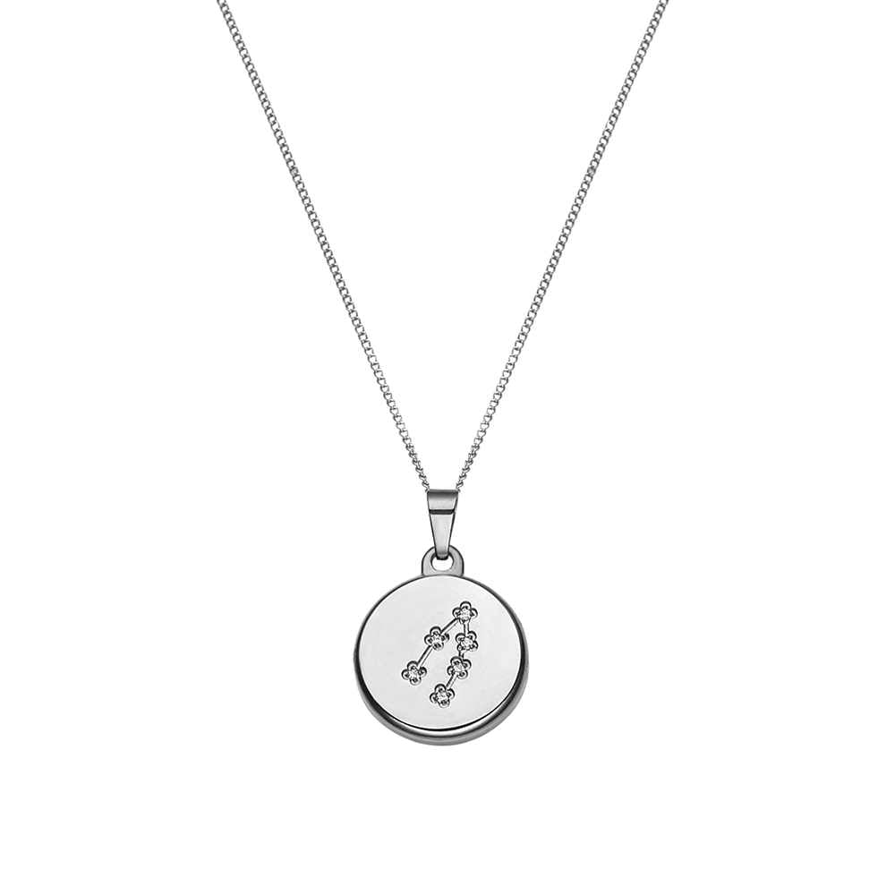 Collier 12 constellations en Acier Inoxydable Plaqué Or 18 Carats
