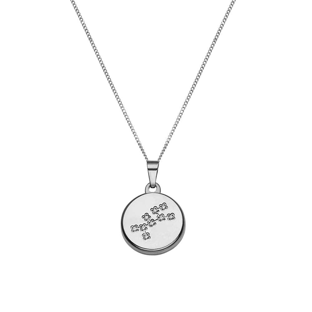 Collier 12 constellations en Acier Inoxydable Plaqué Or 18 Carats