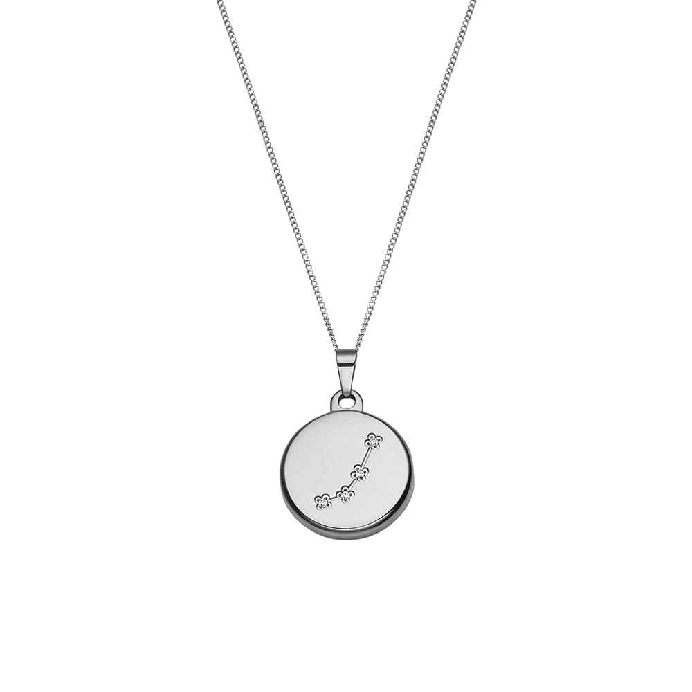 Collier 12 constellations en Acier Inoxydable Plaqué Or 18 Carats