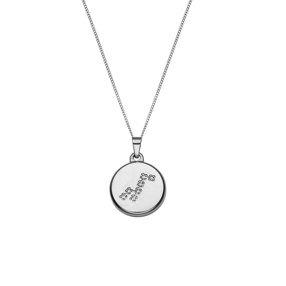 Collier 12 constellations en Acier Inoxydable Plaqué Or 18 Carats