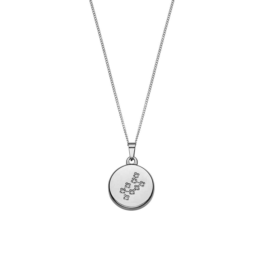 Collier 12 constellations en Acier Inoxydable Plaqué Or 18 Carats