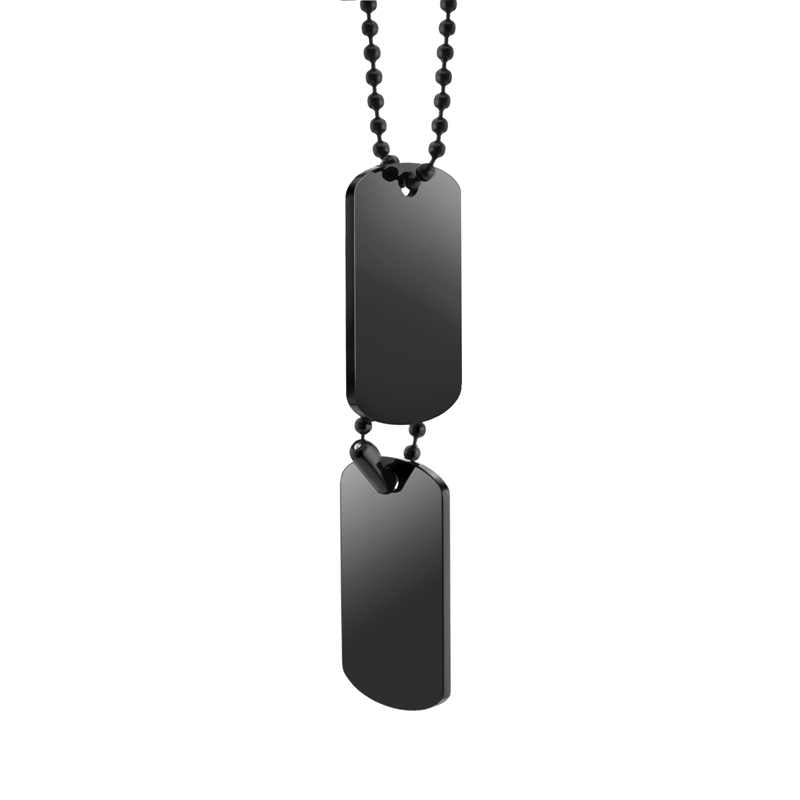 Collier plaque homme en acier inoxydable plaqué or 18 carats