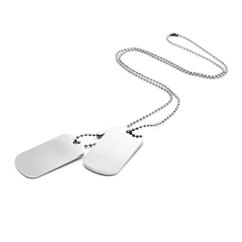 Collier plaque homme en acier inoxydable plaqué or 18 carats