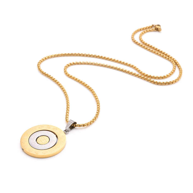 Collier créatif pour homme en acier inoxydable plaqué or 18 carats