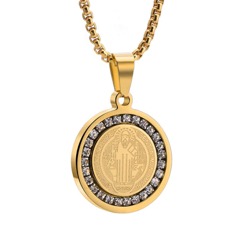 Collier créatif pour homme en acier inoxydable plaqué or 18 carats