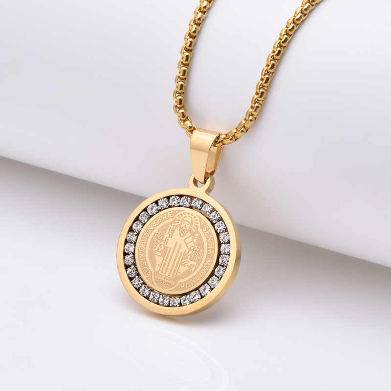 Collier créatif pour homme en acier inoxydable plaqué or 18 carats