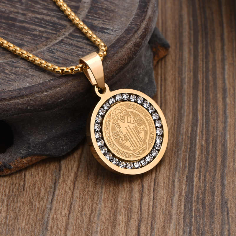 Collier créatif pour homme en acier inoxydable plaqué or 18 carats