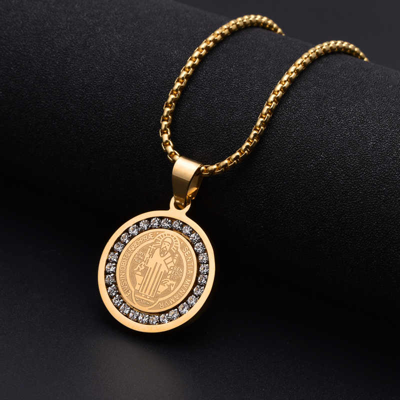 Collier créatif pour homme en acier inoxydable plaqué or 18 carats