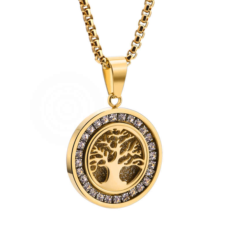 Collier design pour homme en acier inoxydable plaqué or 18 carats