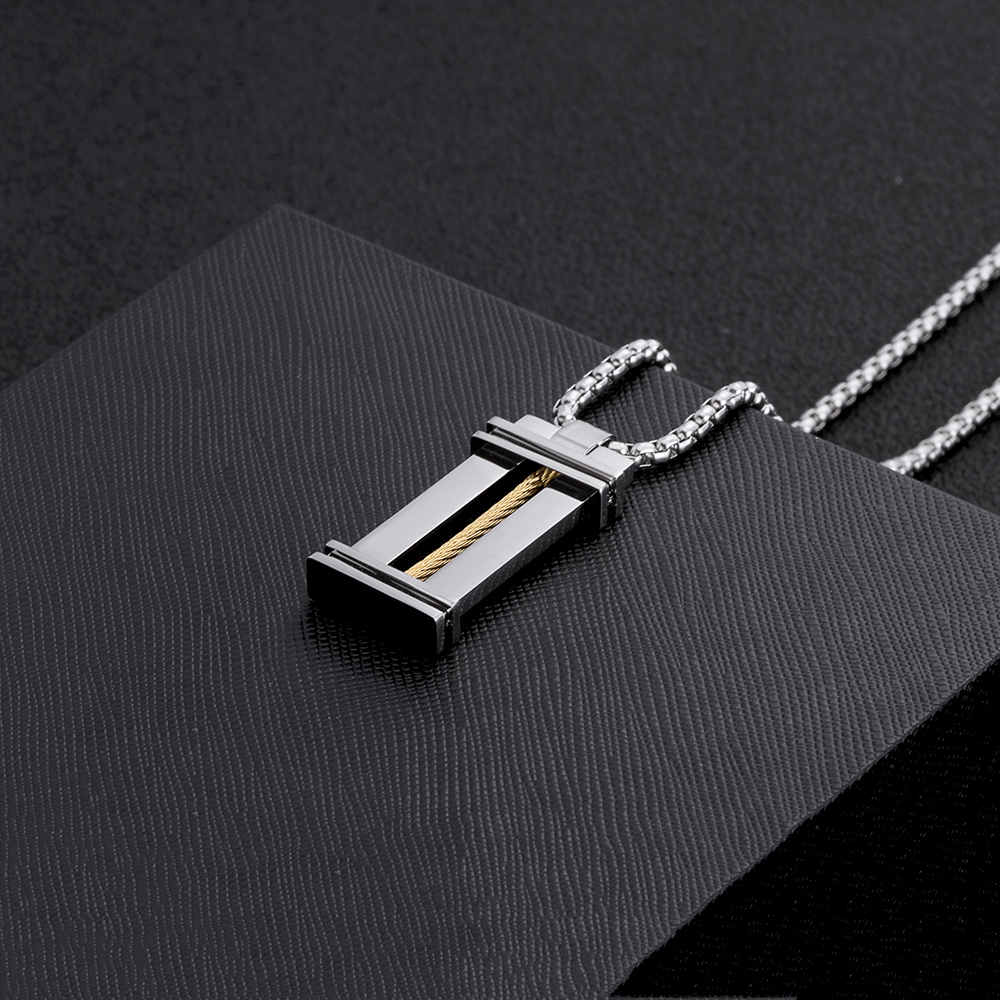 Collier de mode pour hommes en acier inoxydable plaqué or 18 carats