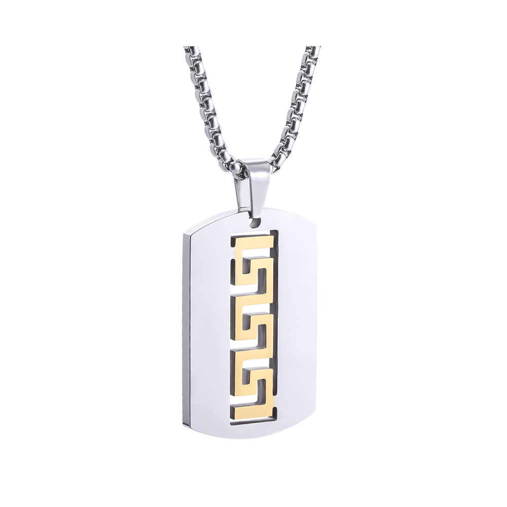 Collier de mode pour hommes en acier inoxydable plaqué or 18 carats