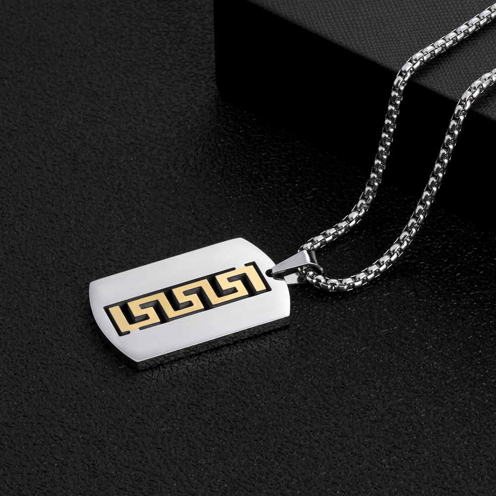 Collier de mode pour hommes en acier inoxydable plaqué or 18 carats