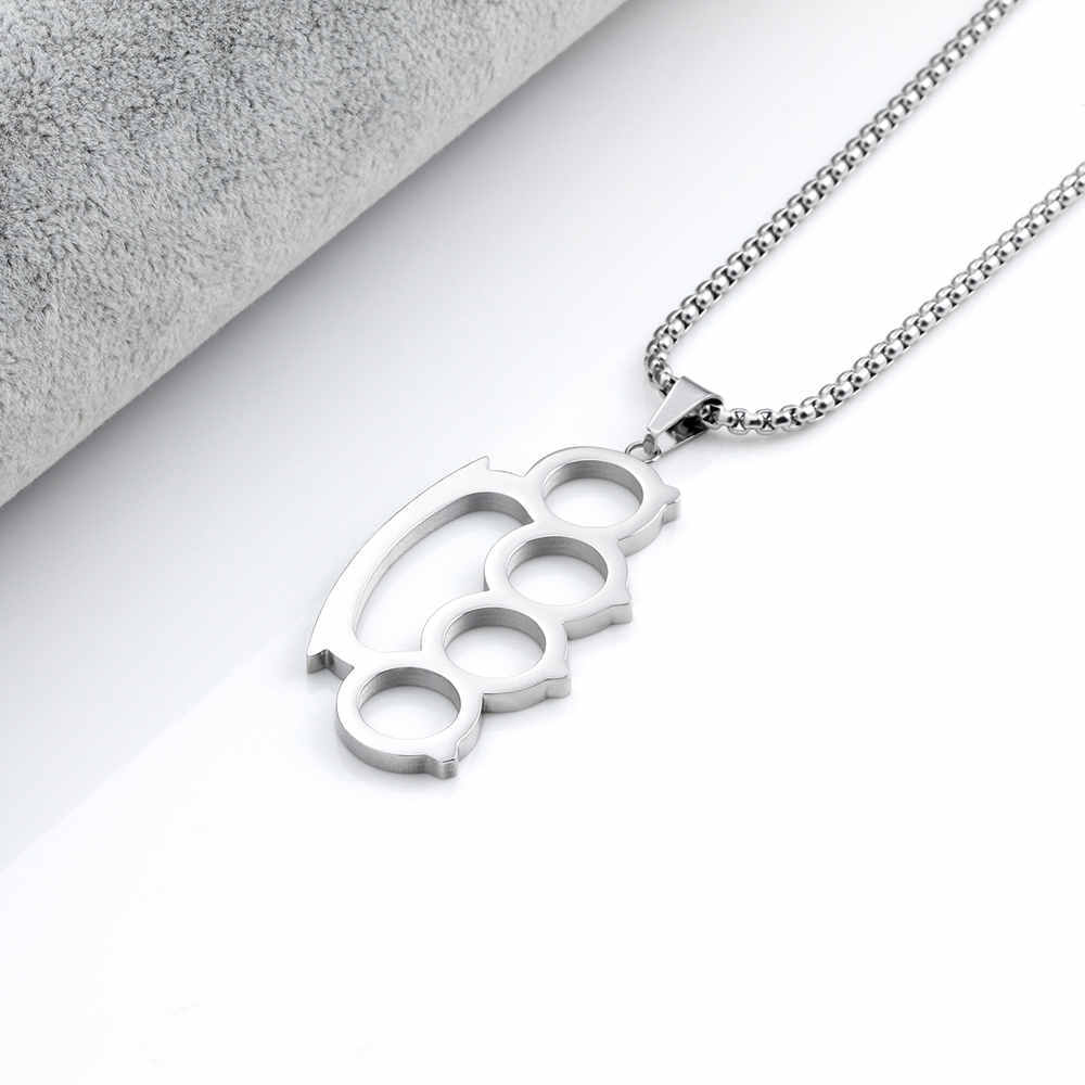 Collier de mode pour hommes en acier inoxydable plaqué or 18 carats