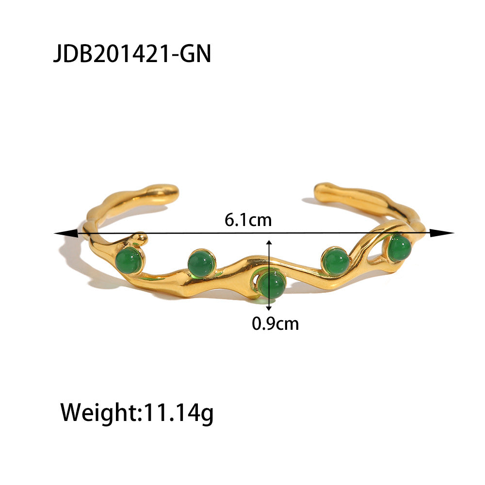 Bracelet français en acier inoxydable plaqué or 18 carats
