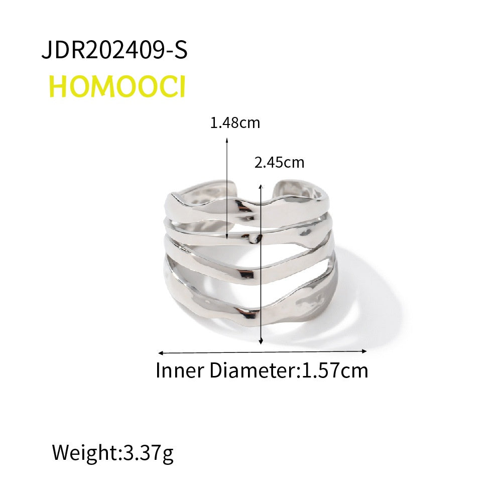 HOMOOCI 18-karat gold plated titanium steel ring