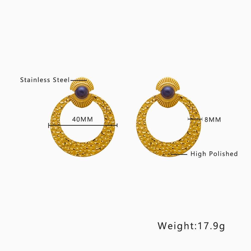 Stainless steel plated 18-karat gold hoop earrings
