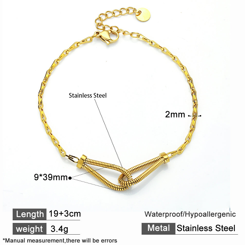 18K Gold Plated 316 Stainless Steel Link Bracelet with Secure Clasp – Waterproof & Hypoallergenic