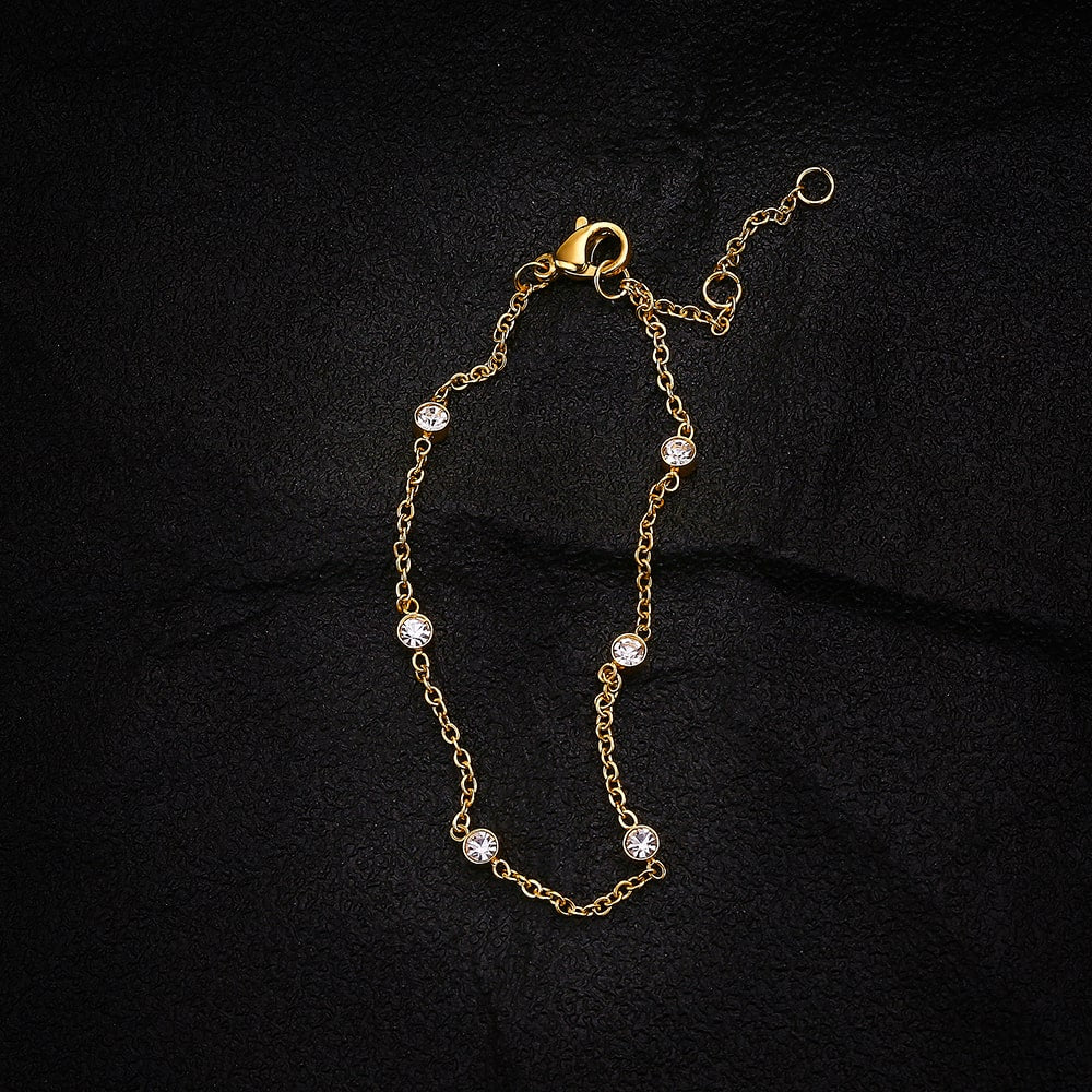 Luxuriöses vergoldetes Zirkonia-Schmuckarmband