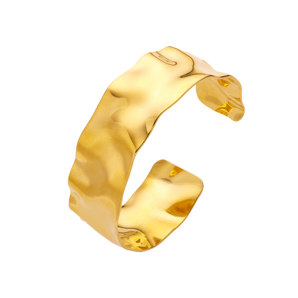 Stainless steel embossed vintage 18-karat gold plated bracelet