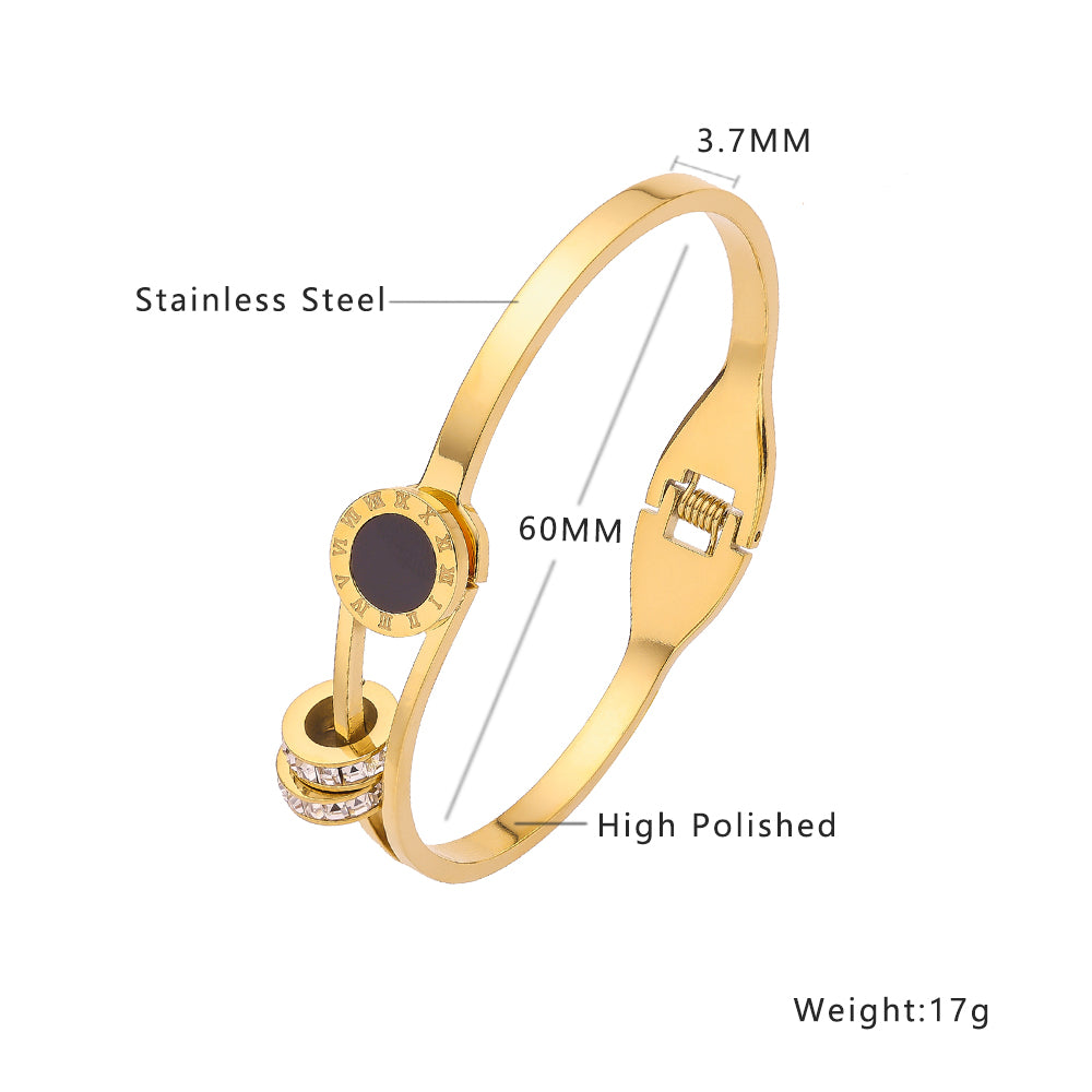 Edelstahl plattiertes 18K Gold Diamantarmband