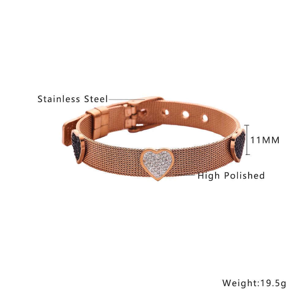 Bracelet tout-en-un avec bracelet de montre plaqué or 18 carats