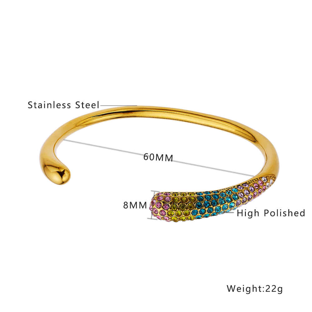 Stainless steel 18K gold plated pearl bangle