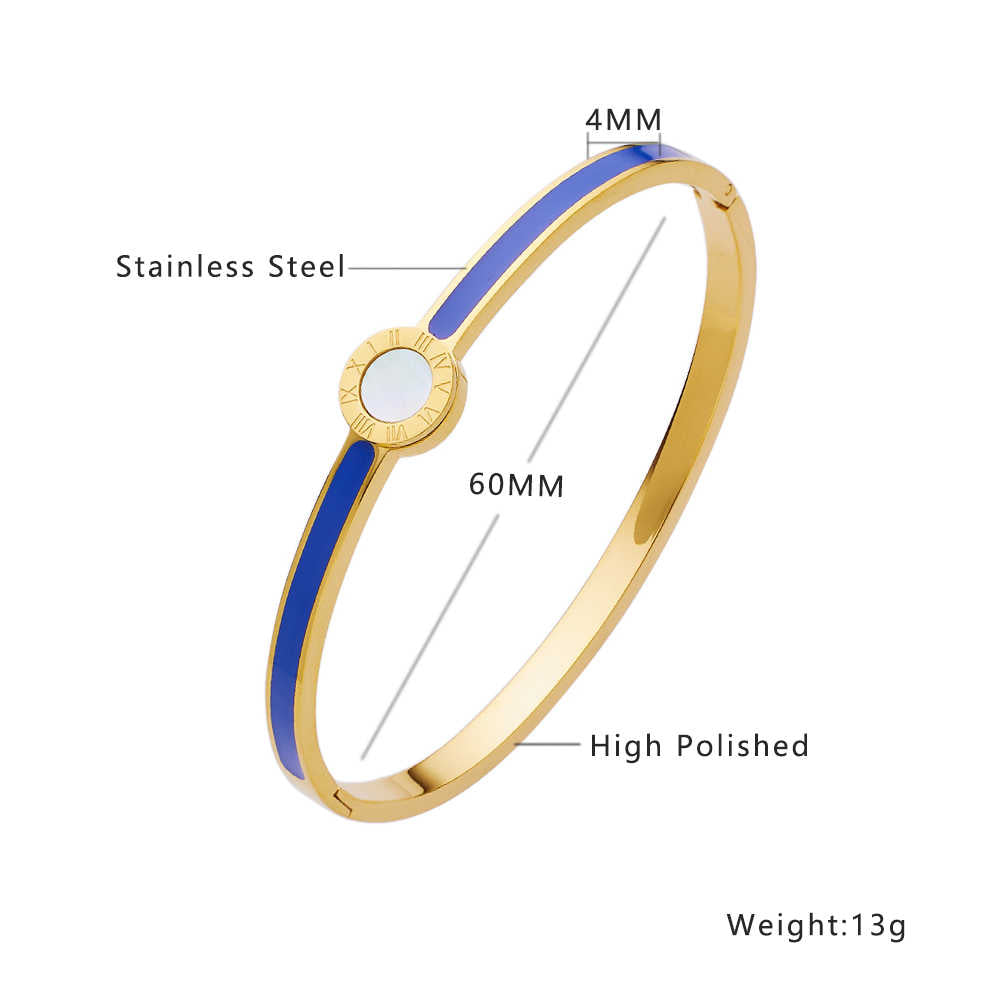 Stainless steel 18K gold plated flange drops bangle